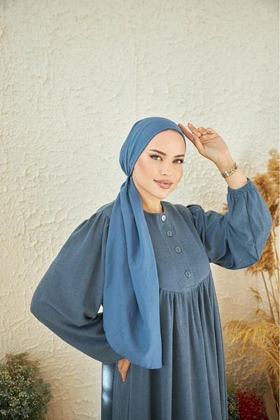 Nissra Indigo πλεκτό μουσουλμανικό φόρεμα - Ankanoor Anka 250101