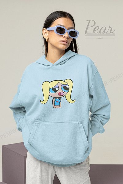 Pear Wear Γυναικείο φούτερ με κουκούλα με κουκούλα Powerpuff με στάμπα 3 νημάτων για κορίτσια
