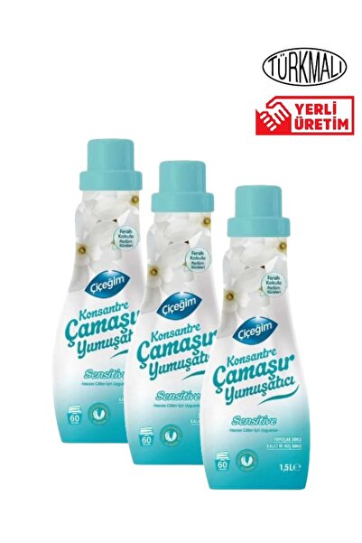 Çiçeğim ÇAMAŞIR YUMUŞATICISI ÇİÇEĞİM 1500 ML X3 ADET SENSİTİVE