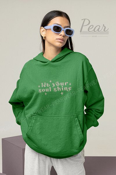 Pear Wear Γυναικείο φούτερ με κουκούλα με 3 κλωστές λάμψη, υπερμεγέθη