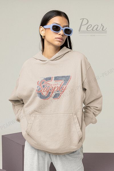 Pear Wear Supply Printed Γυναικεία φούτερ με κουκούλα με 3 νήματα Raster Oversize