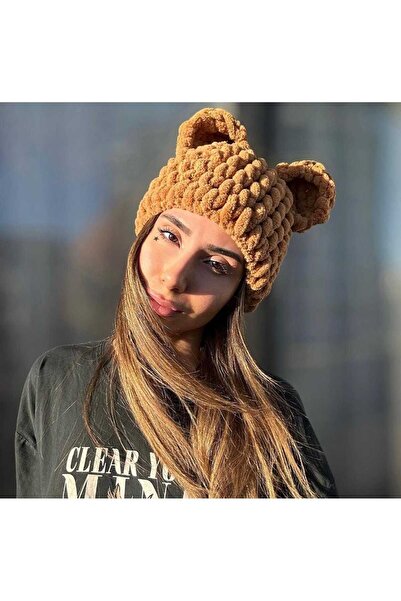 Moda Biçer Plush Bear Ear Beanie mbcr