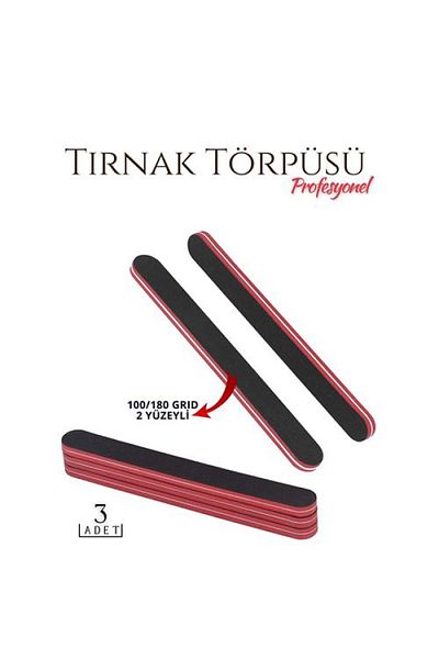 Toptan Bulurum Manicure Pedicure Nail File 100/180 Grid Professional 3 Pieces 718788
