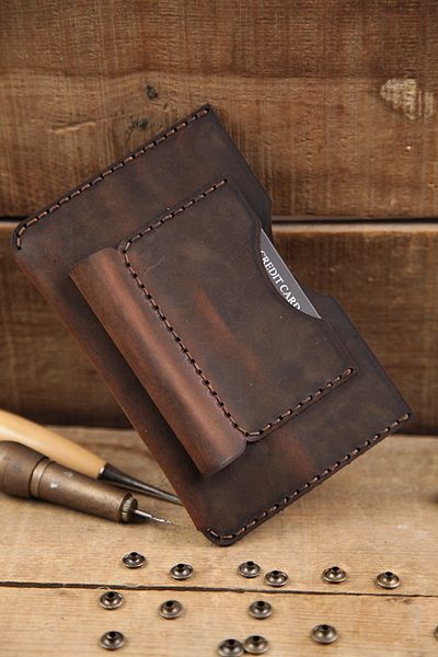 New Coast Leather 1900's Ръчно изработен портфейл за паспорт от естествена кожа