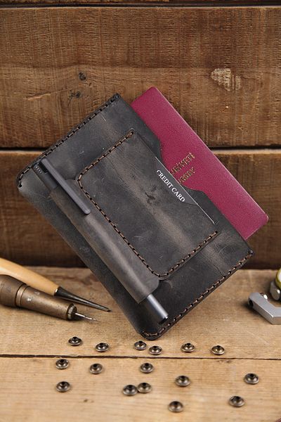 New Coast Leather 1900's Χειροποίητο πορτοφόλι διαβατηρίου από γνήσιο δέρμα