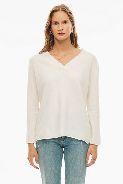 Perspective Γυναικεία πλεκτή μπλούζα Mayra Regular Fit Standard Size Ecru Color