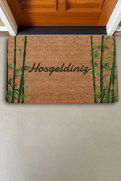 Valerine Life Green Good Luck Bamboo Welcome Door Mat 45x70cm