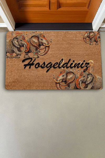 Valerine Life Indian Blessings Elephants Welcome Door Mat 45x70cm