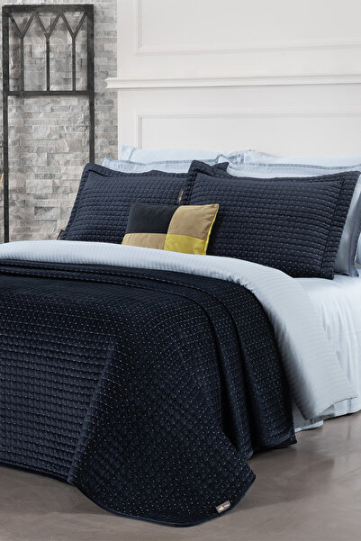 Sarev Dustin Navy Blue Double Bedspread Set