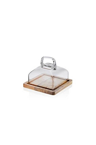 The Mia Madera Dikdörtgen Kek Saklama Fanusu 13x17x17 cm