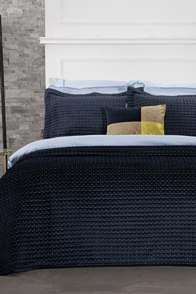 Sarev Dustin Navy Blue Double Bedspread Set