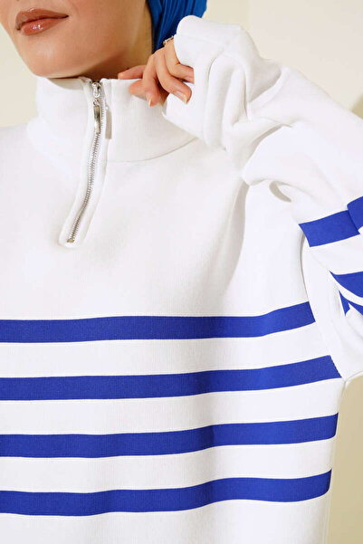 VOLT CLOTHİNG Women's Three Thread Collar Zipper Tunic