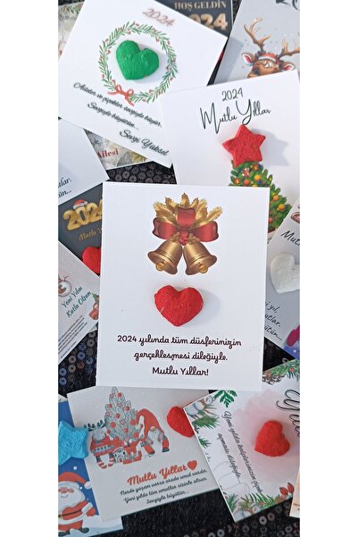 SUNSHİNE HEDİYELİK Card with Seeds 30 Pieces New Year Christmas New Year