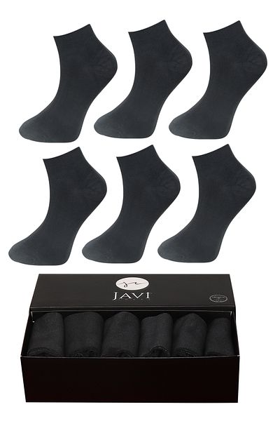 javi Bamboo Men's Booties Socks Smoked Seamless Premium Boxed 6 Pieces