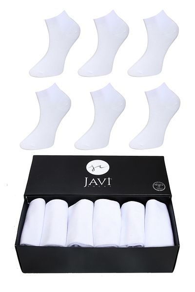 javi Bamboo Men's Booties White Seamless Premium Boxed 6 Pieces JV3005