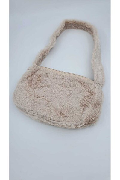 NEWISH POLO ACCESSORIES Krem Renk Peluş Tavşan Tüylü Figürlü Kadın Omuz Kol Ç...