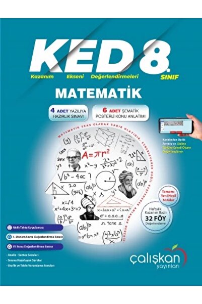 Çalışkan Yayınları 8. Sınıf LGS Matematik (KED) Kazanım Ekseni Değerlendirmeleri