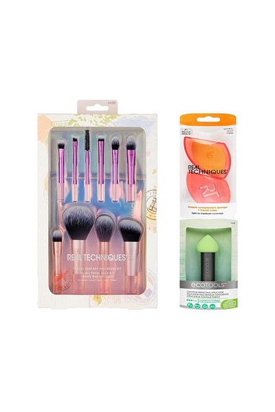 Real Techniques Real Techniques 3-Piece Makeup Set - Brush and Sponge, Modern Design431550