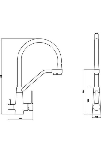 FLEKO Purified Spiral Inox Black Sink Faucet KS16S3