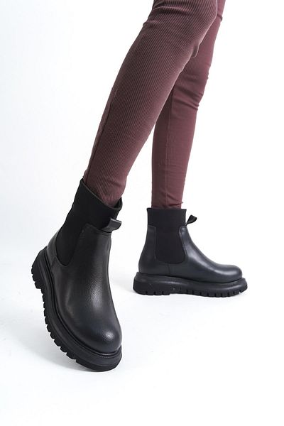 Modabuymus Tothem Black Matte Flexible Diver Fabric Chelsea Elastic Daily Boots