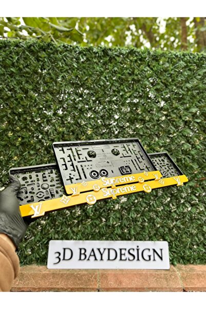 3dbaydesign SUPREME PLEKSİ PLAKALIK 1 adet büyük 1 adet küçük
