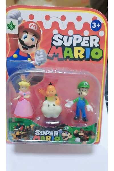 CNR SÜPER MARİO LUİGİ,LAKİTU,PRENSES PEACH 3 LÜ FÜGÜR SETİ