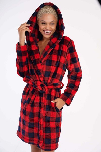 VİENETTA Women's Long Sleeve Welsoft Red Dressing Gown C3T0N4O085