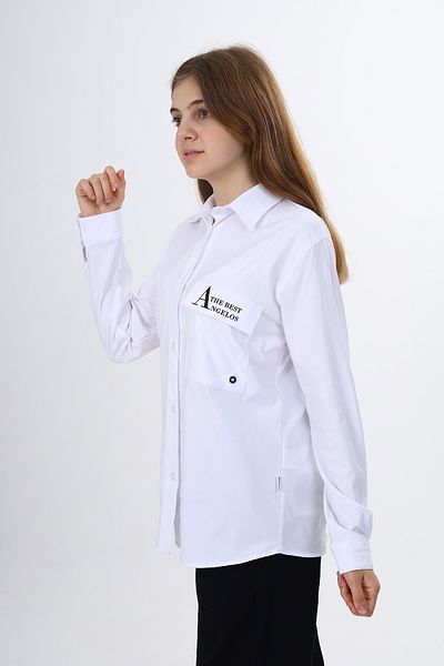 ANGELOS GIRLS Cămașă cu un singur buzunar pentru fete, cu tăietură relaxată, 9-14 ani Lx243