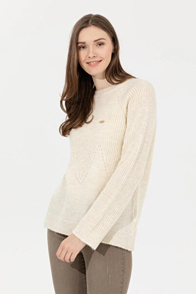 U.S. Polo Assn. Pulover de damă crem Melange