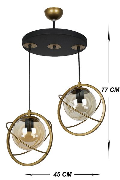 VENON LIGHTING RONI 2-PIECE GLASS TOLD BLACK CHANDELIER