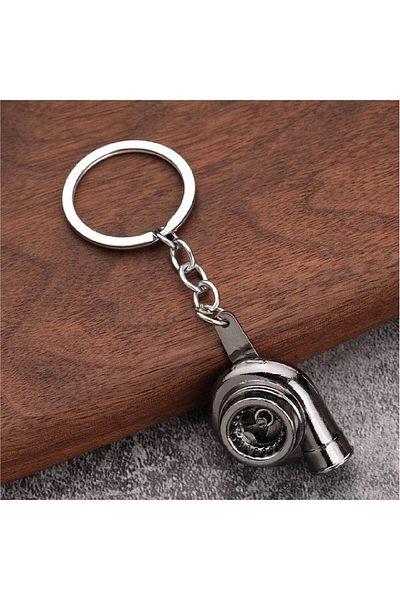 Mega Oto Market Auto Car Keychain Turbo Metal Chrome
