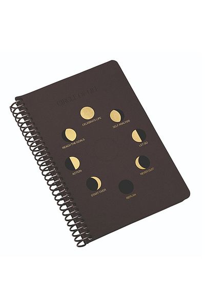 Gıpta Circle Of Life Spiral Leather Cover 17x24cm 120 Sheets Checkered Notebook