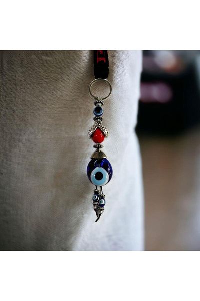 Mixperi Ladybug Keychain in Red Color Gift Box with Evil Eye Beads