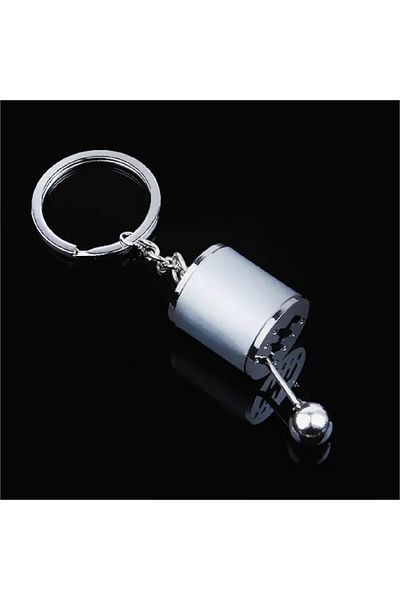 Mega Oto Market Auto Car Keychain Gear Shift Metal Gray