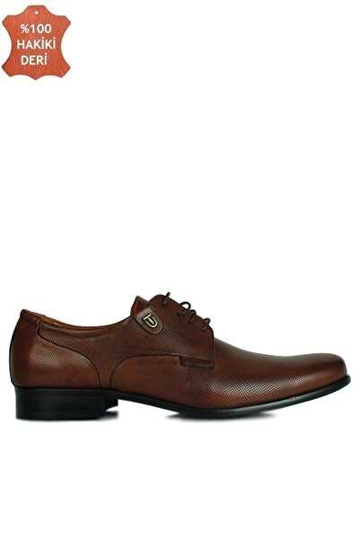 Erkan Kaban 759 232 Ανδρικά καφέ δερμάτινα κλασικά παπούτσια μεγάλου και μικρ...