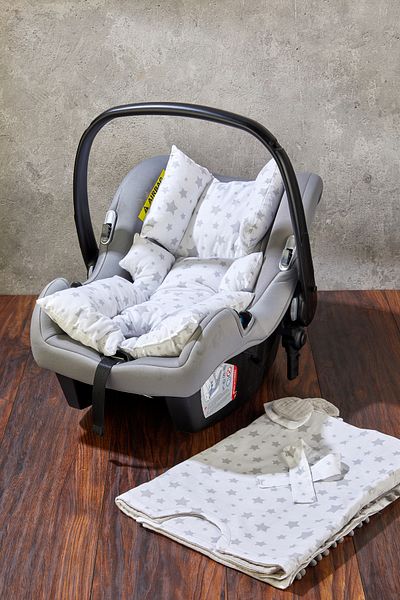 Miningaa Handmade Orthopedic Baby Stroller Cushion, Cover and Set of 2 with Waist Support