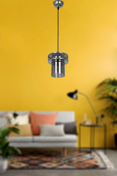 VENON LIGHTING PIANO SINGLE GLASS BLACK CHROME CHANDELIER