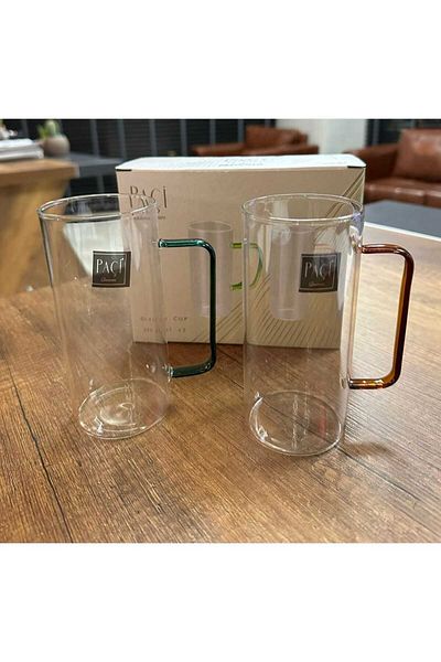 ÖZDEMİR OZD 2-Piece Colored TERMINAL 380ML MUG (with glass straw gift)