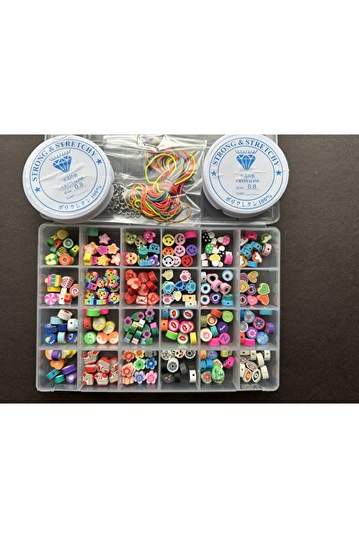 LİVZA BİJUTERİ 24 Gözlü Kutuda Dev Figür Fimo Takı Yapma Hobi Seti