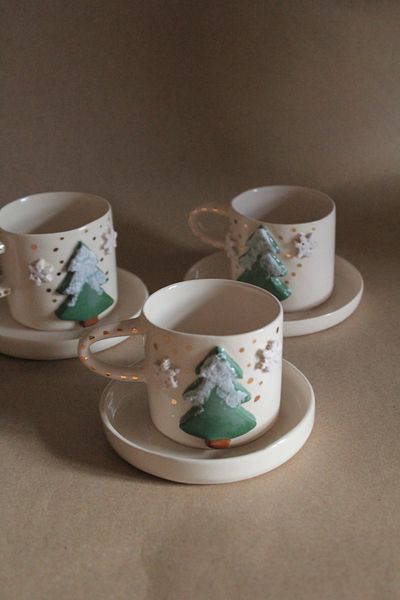 sukupotCeramics Snowflake Tree Cup