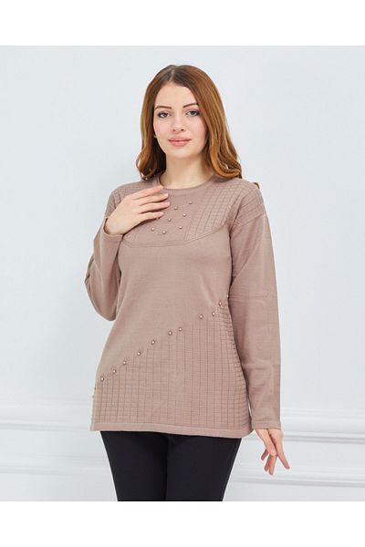 Fresh&Moda Women's Knitwear Winter Middle-Age Daily Mother Blouse Sweater
