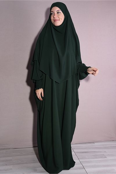 Nowa Scarf Double Set Medina Silk Fabric Shawl and Dress Emerald Green