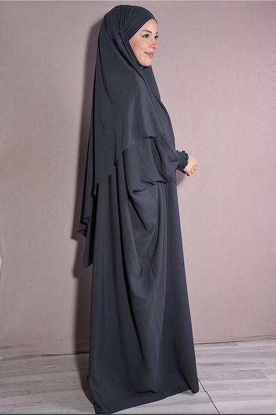 Nowa Scarf Medina Silk Shawl and Dress Double Set Smoked