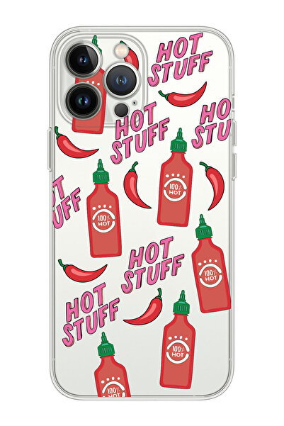 shoptocase Iphone 15 Pro Max Uyumlu Hot Stuff Tasarımlı Premium Şeffaf Telefo...