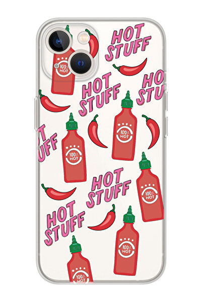 shoptocase Iphone 13 Şeffaf Hot Stuff Desenli Telefon Kılıfı