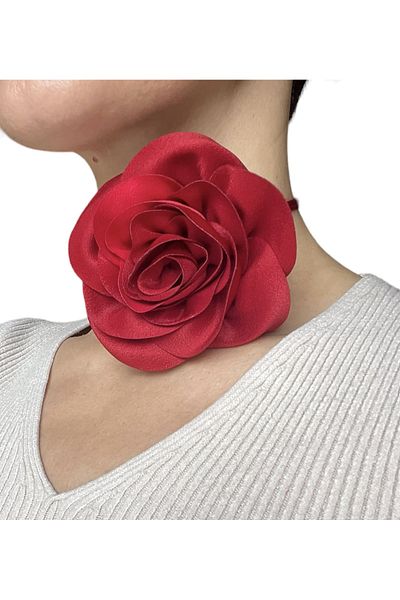 zühre balaban red rose choker necklace accessory