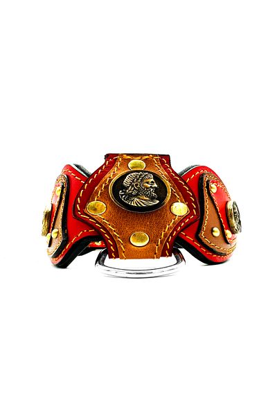 Tasma Market Red-Brown Handmade Leather Dog Collar