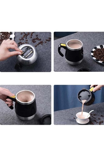 Hediye Rüzgarı Automatic Self Mixing Magnetic Mug Creative Stainless Steel