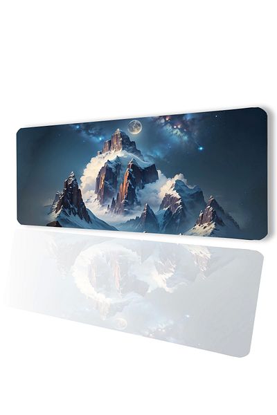 SonicTouch لوحة مفاتيح غير قابلة للانزلاق لمشغل الألعاب بتصميم "Rising Glory Moon Starry Mountain Peak" مقاس 32 × 70 سم