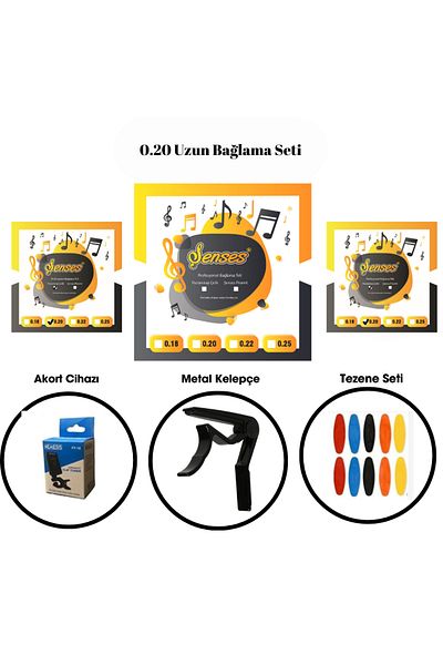 şenses müzik market Şenses 020 ربط طويل 3 مجموعات من الأسلاك والملحقات الكل في واحد